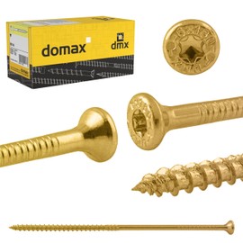 DMX Wood Screws, Torx, Chipboard Screws, Construction Screws, Decking Screws, Screws Set, CS, 4 mm, Galvanised Zinc, 4 x 35 mm, Pack of 200
