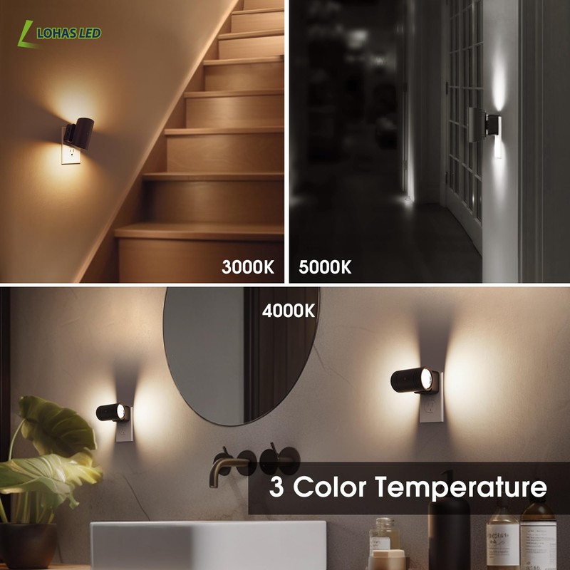 L LOHAS LED Night Light, Dimmable Night Lights Plug into