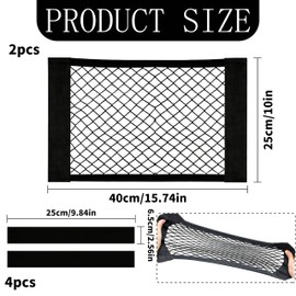 YEDOUALE Rete Portaoggetti Auto 2 Pezzi 40x25 cm Organizer Baule Auto Universale Tasca in Rete per Sedile Bagagliaio SUV Truck Custodia per Spesa Accessori Auto Interni