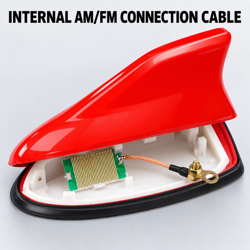 2 Pack Universal Shark Fin Car Roof Antennas with AM/FM