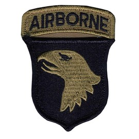 101st Airborne OCP Patch And Airborne Tab Sewn Together with Hook Fastener (EA)