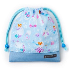 COLORFUL CANDY STYLE N7009800 Lunch Bag, Girls, Drawstring Bag, Medium, Elementary School Students, Stylish, Cute, Children, Mermaid and Sparkling Light Philharmony