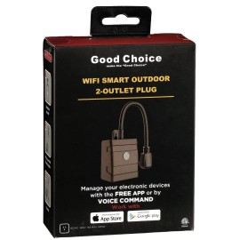Good Choice Wi-Fi Smart Outdoor 2-Outlet Plug No Hub Required Apple/Google NIB
