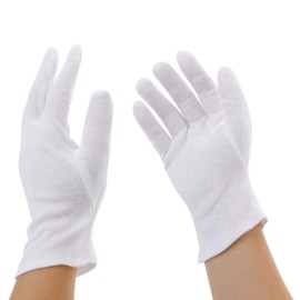 Incutex 1 pair of white cotton gloves moisturising, cloth gloves cosmetic gloves spa gloves, size M