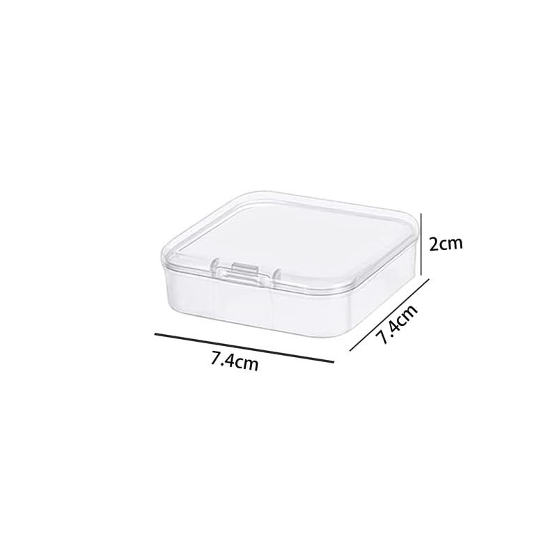Globellapro 4PCS Square Transparent Plastic Organize,Small Storage Box with Lids,Empty