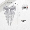 Dinghaole 2PCS Silver and Black Hair Bows for Women -