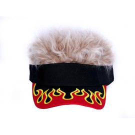 Men's Hair Visor ​Sun Hats Visor with Hair Fake Hat with Hair for Men Novelty Spiked Adjustable Baseball Caps Funny Gift