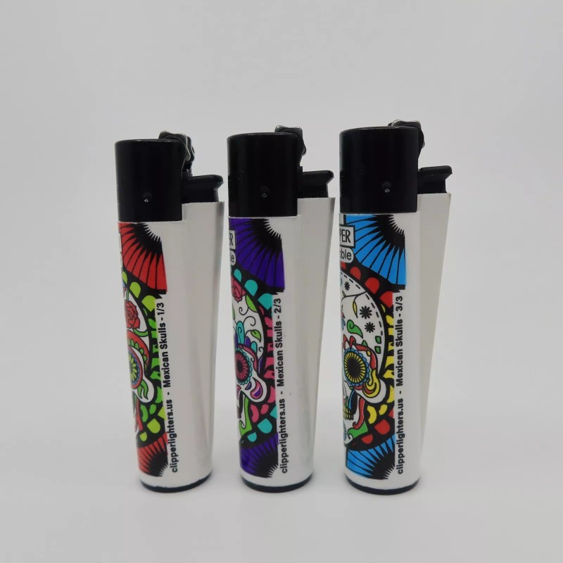 Clipper NEW Mexican Skulls series Clipper lighters set of 3