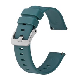 BISONSTRAP Correas de reloj de silicona, correas de reloj delgadas con liberación rápida, 18 mm, 20 mm, 22 mm, para elegir, Cian/Silver Buckle, 20mm, Deporte