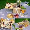 Wicker Picnic Basket for 2 with Detachable Table, Elasticated Wine