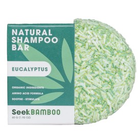 Seek Bamboo Eucalyptus Shampoo Bar - Natural Ingredients, Sulfate & Palm Oil Free Shampoo, 3.2 oz, Unisex, Travel Size, Invigorating Cleanse for Itchy Scalp