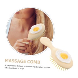 WOONEKY Compact Massage Hair Brush Lightweight Comb for Travel Adorable Design for Women and Family Trips Stimulates and Strengthens Hair