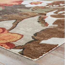 Jaipur Living Petal Pusher Hand-Tufted Floral & Leaves Brown Area Rug (2' X 3')