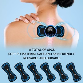 6 Stück Massagegerät Nacken Schulter,Ersatz-Pads für Zervix-Massagegerät,Verwendung mit einem Massagegerät Mikrostrom-Massagegerät,Austauschbarer,Selbstklebender Patch,Tragbarer Mini-MassagegerätPatch