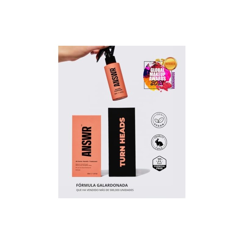 ANSWR Kit de tratamiento de keratina en casa- Cabello sin