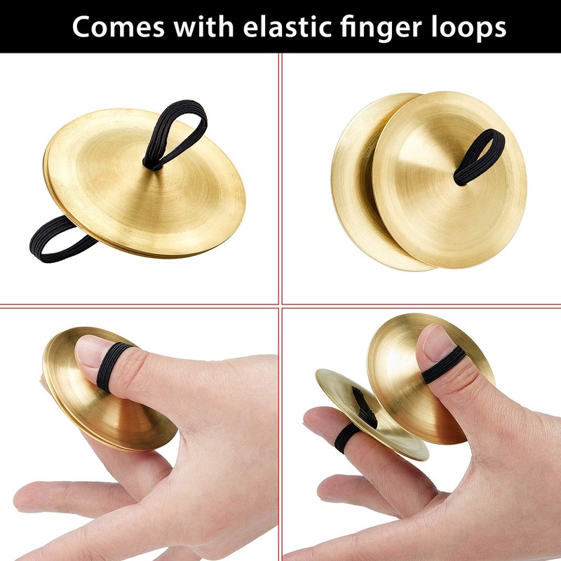 Boao 6 Pieces Finger Cymbals Belly Dancing Finger Dance Zills