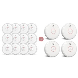16 Packs Fire Alarms Smoke Detectors Battery Operated with Test Button & Low Battery Signal, Photoelectric Technology Fire Detectors for Bedroom and Home