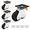Upgrade Leveling Casters with Ratchet Handle, Height-Adjustable Plate Casters, White