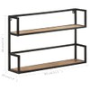 vidaXL Wall Shelf - Industrial Hanging Shelves with Black Iron