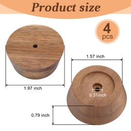 Wooden Cutting Board Feet, Wooden Legs for Cutting Boards, Cutting Board Feet, Cutting Boards Legs for the Bottom Support of the Cuttings Boards, Screw fixed (4 packs)