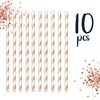 Decoraparty 10 Cannucce in Carta Oro Rosa e Bianche h