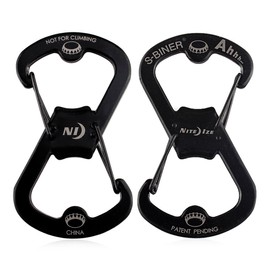 Nite Ize SBO-03-01 Stainless Steel S-Biner Ahhh Multifunction Carabiner Keychain - Black