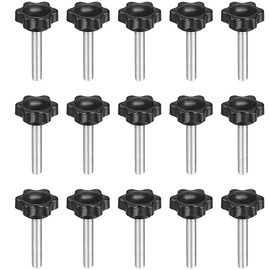 NACX M6 x 40 mm - Perilla de sujeción de rosca, tornillo de pulgar, perilla de mano estrella para maquinaria, 15 unidades