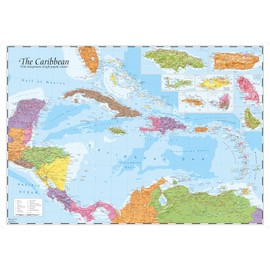 Caribbean and Main Islands Wall Map