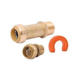 SharkBite 25562A 25562 1 inch x 1 inch, Water Filter Installation Kit, Whole House, Push-to-Connect, PEX, Copper, CPVC, PE-RT, Brass