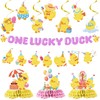 One Lucky Duck Birthday Decorations, 12PCS Cute Duck Party Decorations