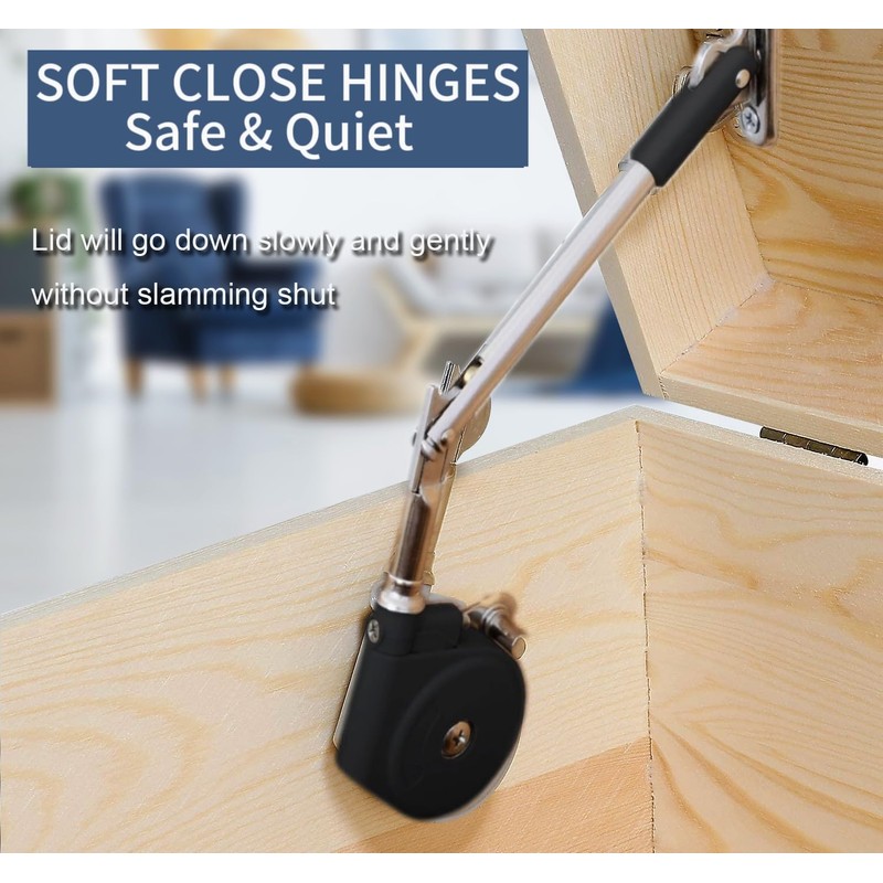 Toy Box Hinges Soft Close - Chest Hinge Lid Stay