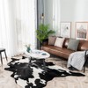 Larger Cow Print Rug Black and White Faux Hide Area