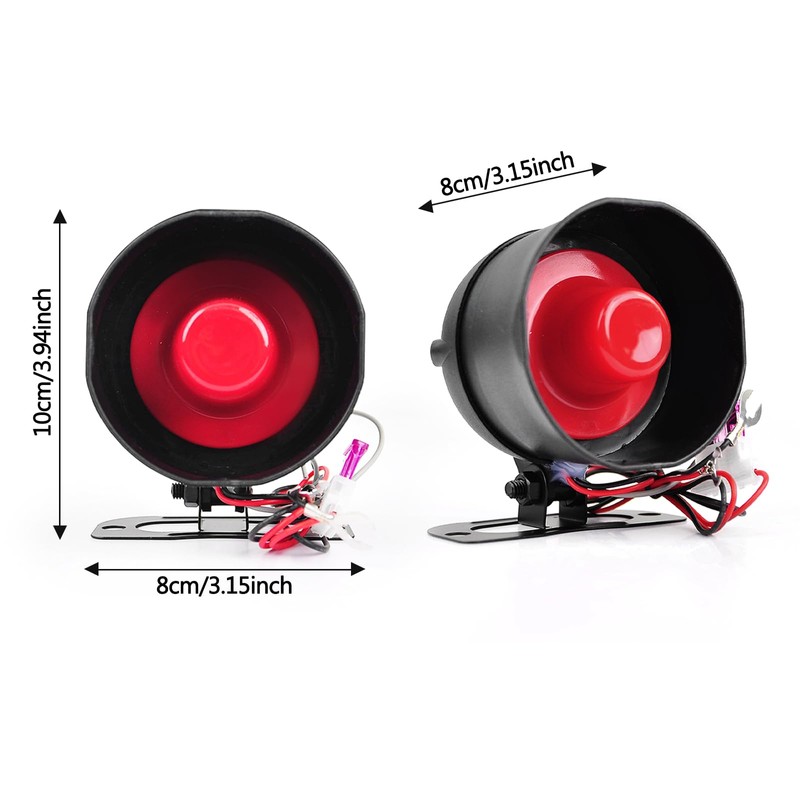 YOMTOVM 12V Car Alarm System, Anti-Theft Horn Siren with 7-Levels