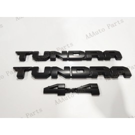 Toyota 3PCS 2022+ TUNDRA 4X4 Matte BLACKOUT EMBLEM BADGE OVERLAYS SET OEM