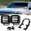 Wsays 2Pcs 24W LED Light Pods & Ditch Hood Hinge