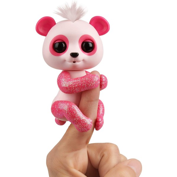 WowWee Fingerlings Glitter Panda - Polly (Pink) - Interactive Collectible Baby Pet