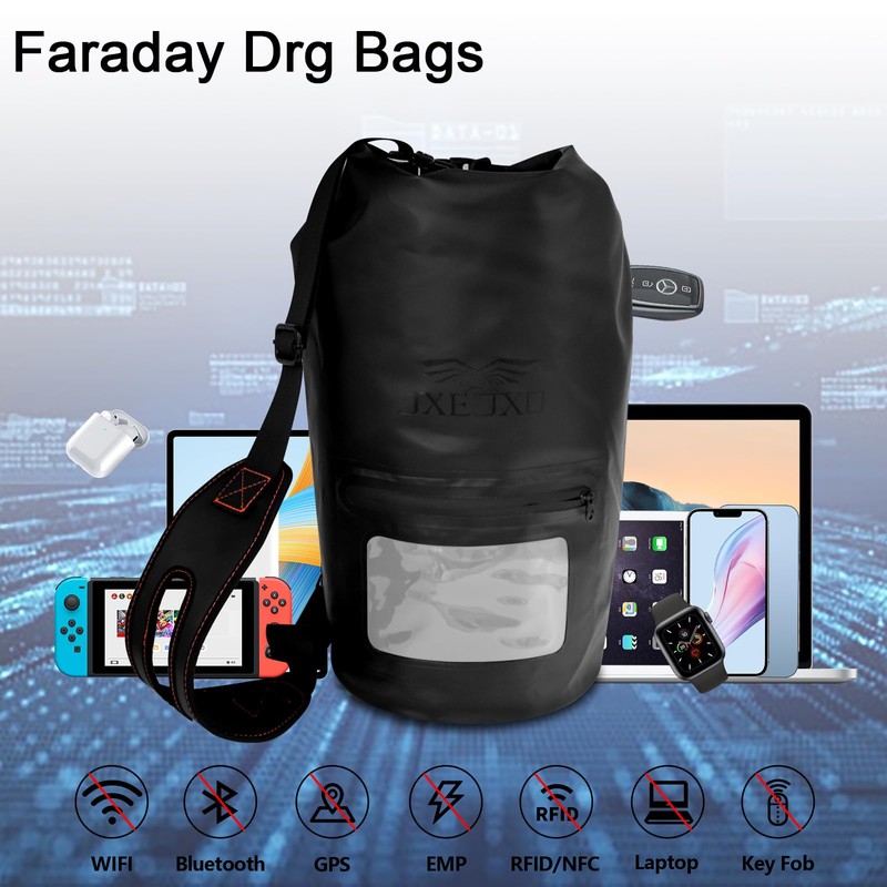 JXE JXO 15L Waterproof Faraday Dry Bag for Electronic Device