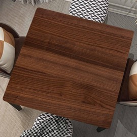 Square Fitted Tablecloth with Elastic Edge Wood Grain Table Cloth Cover Walnut Wooden Tablecloths Wipeable Cloths for Outdoor Indoor Kitchen Decor, Fit for 42"x42" Tables, Style 7