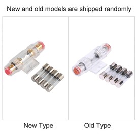 Car Stereo Fuse Holder with 4 Pieces 60 Amp Fuse, Car Vehicle Audio AGU Fuse Box Holder Block 8 Gauge Wire Inline Fuse Holder with 60A AGU Fuses