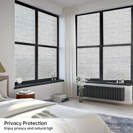 Window Privacy Film Frosted Window Film 23.6x78.7 Inch Frosting Windows Glass Film Lattice Static Cling Windows Tint for Bathroom Door Privacy Covering UV Block Vinyl Window Sticker for Home House