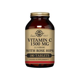 Solgar Vitamin C 1500 mg with Rose Hips, 180 Tablets - Antioxidant & Immune Support - Overall Health - Supports Healthy Skin & Joints - Non GMO, Vegan Gluten Free, Dairy Free, Kosher - 180 Servings