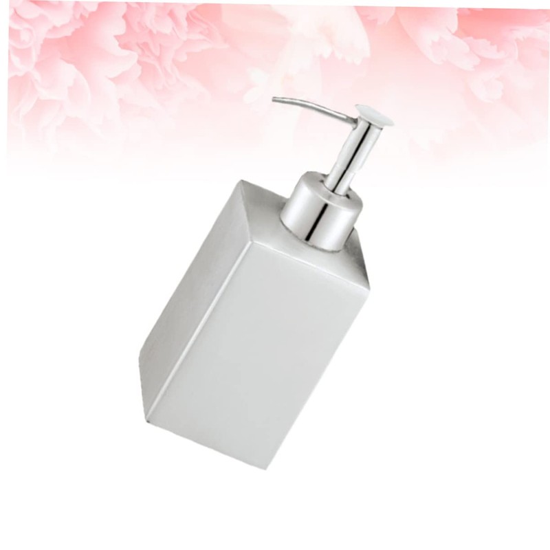 KONTONTY Stainless Steel Square Soap Dispenser Elegant Lotion Pump for