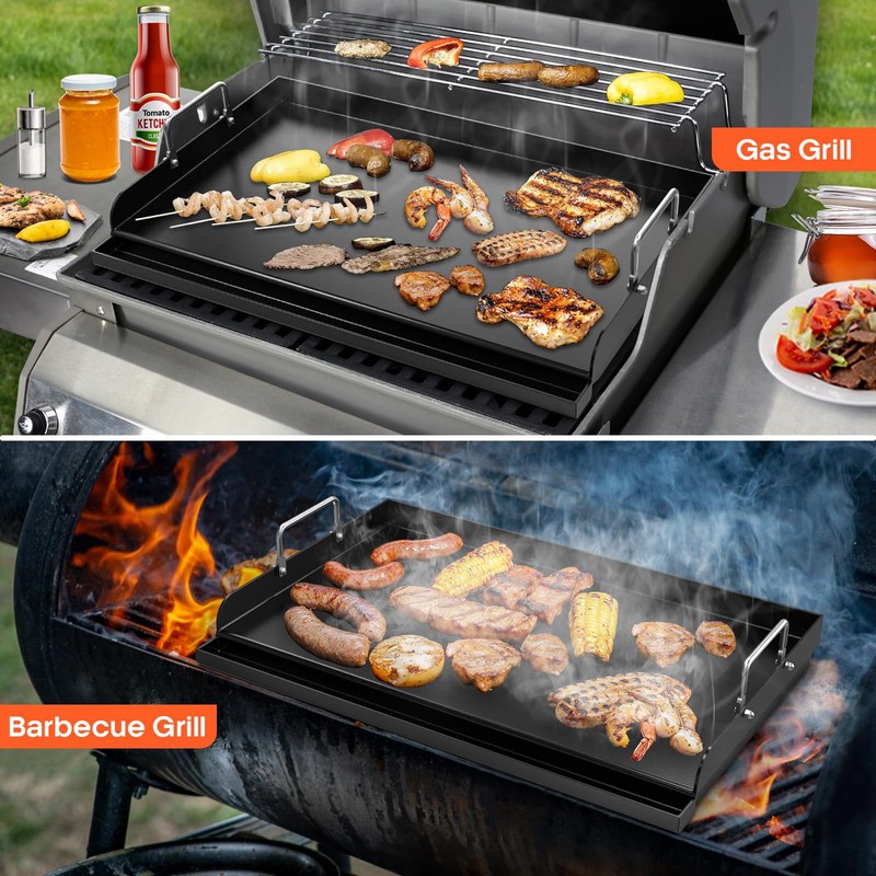 Griddle For Gas Grill, 25" x 16" Large Ceramic Coating