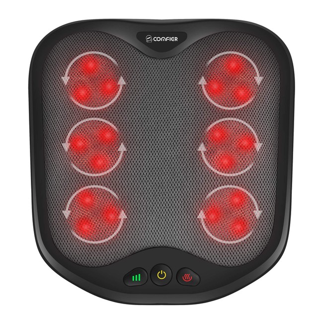 Comfier Shiatsu Foot Massager with Heat- Kneading Foot & Back Massager with Washable Cover, Feet Warmer for Men,Women, Electric Feet Massager Machine for Plantar Fasciitis,Foot