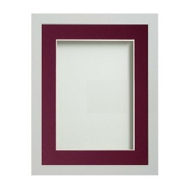 Frame Company Allington White 10x8 inch Frame With Plum Mount For Image 6x4 inch *Choice of sizes* Fitted with Real Glass