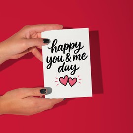LimaLima Anniversary Card – Happy You and Me Day – Romantic Greeting Card for Him or Her – Cute Love Card for Spouse, Partner or Couple