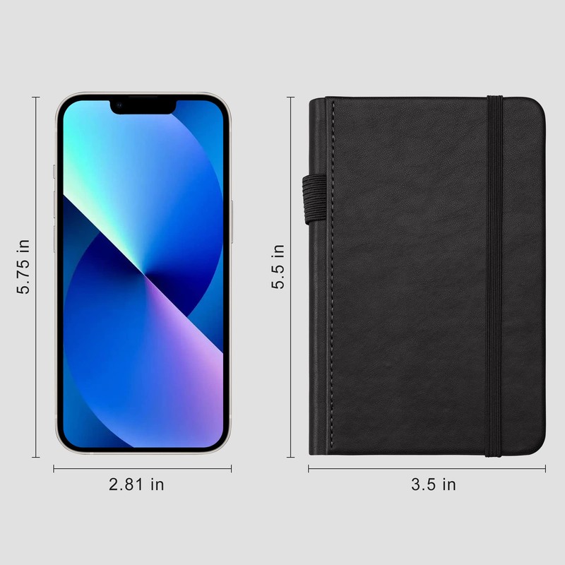 RETTACY Pocket Notebook A6 Mini Notepad 2 Pack Small Hardcover