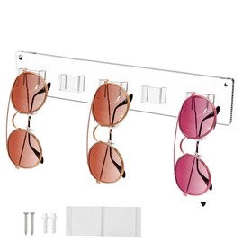 Glasses Stand, Glasses Holder Wall, Glasses Organiser, Glasses Storage Multiple Glasses Made of Acrylic, Holds Up to 5 Glasses, Perfect for Home Use or the Shop Window Display of an Optician,