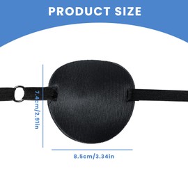 Gabrella 4 Pcs Eye Patches for Adults, Adjustable 3D Pirate Eye Patche, Reusable Amblyopia Lazy Eyes Patches for Left or Right Eyes, Cosplay Costume