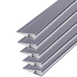 JARBIH 5Pack 1M/3.3ft Ultra-Thin Led Aluminum Profile, 45° Oblique Lighting Cabinet LED Lamp, Invisible H7mm Surface Mounted Wardrobe Layer Shelf Panel Hard Bar Strip Light Channel System(Gray)